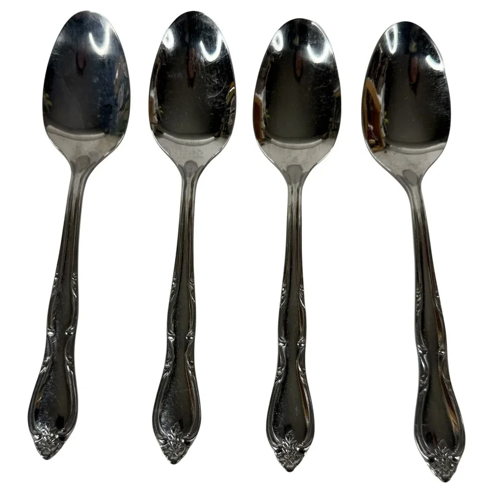 Oneida Wm A Rogers Montclair Gloria Stainless Flatware Set Fork Spoon Floral Tip